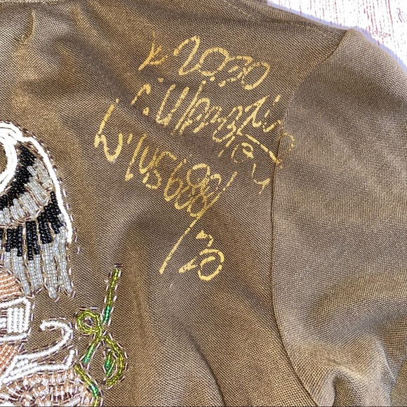 Yay Couture Large Long Sleeve Shirt Extensive Beading&Distressing EUC - Picture 7 of 10